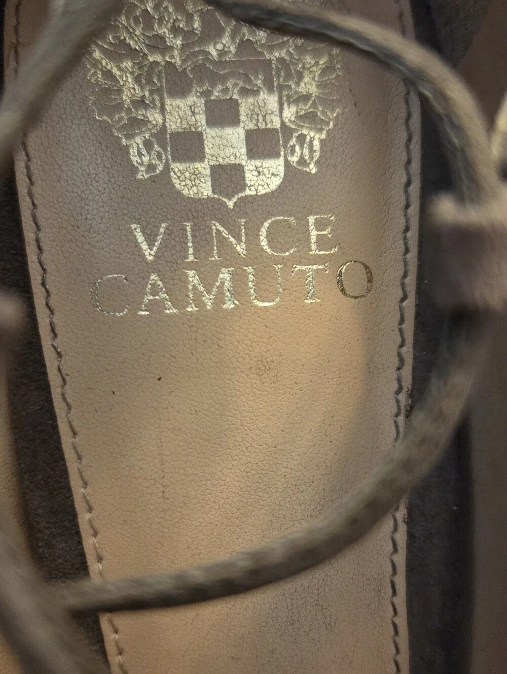 Vince Camuto Taupe Suede Lace-Up 